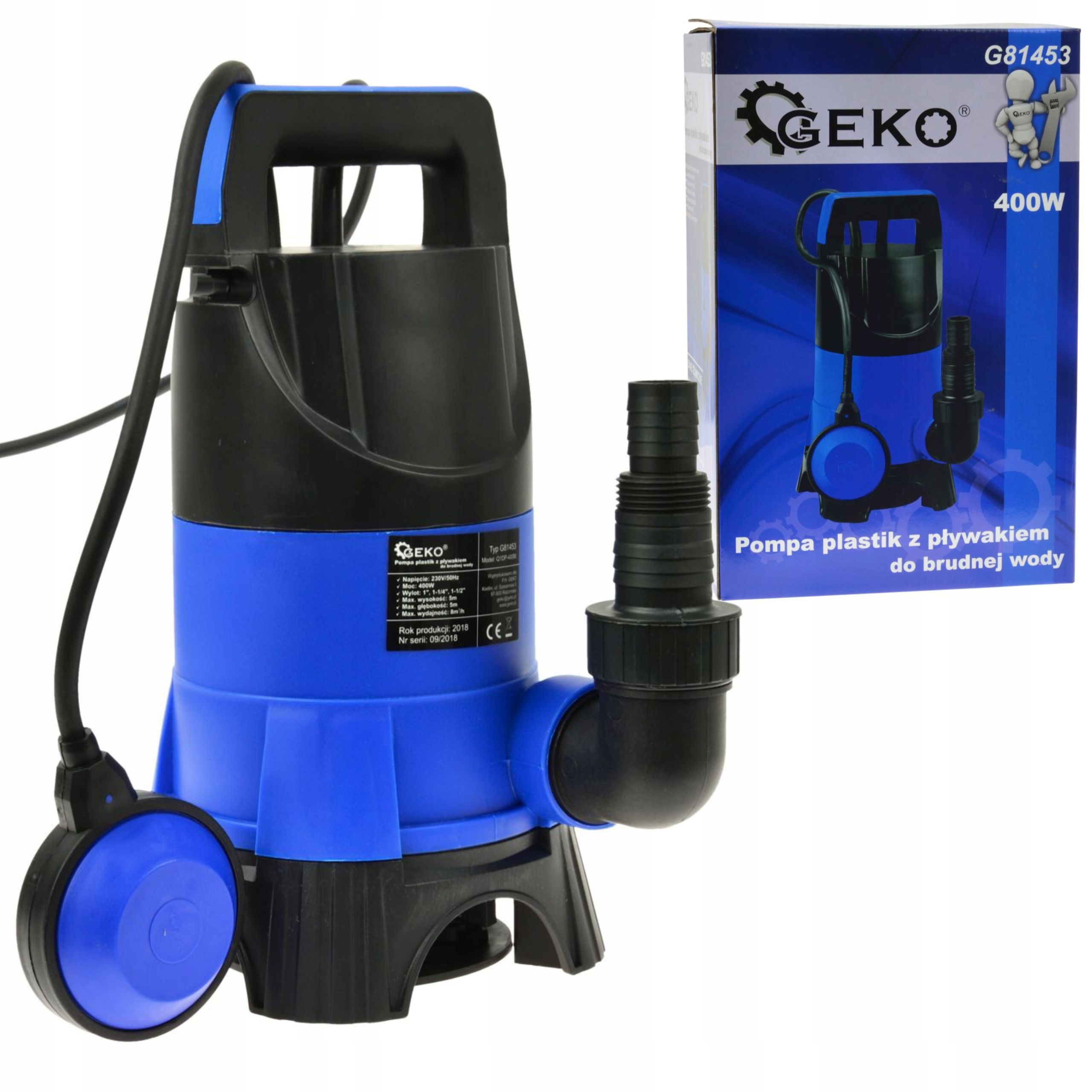  Geko panardinamas siurblys qjd2-62/15-1,5 vandeniui šulinio 1500w 1,5kw 5400 l/h