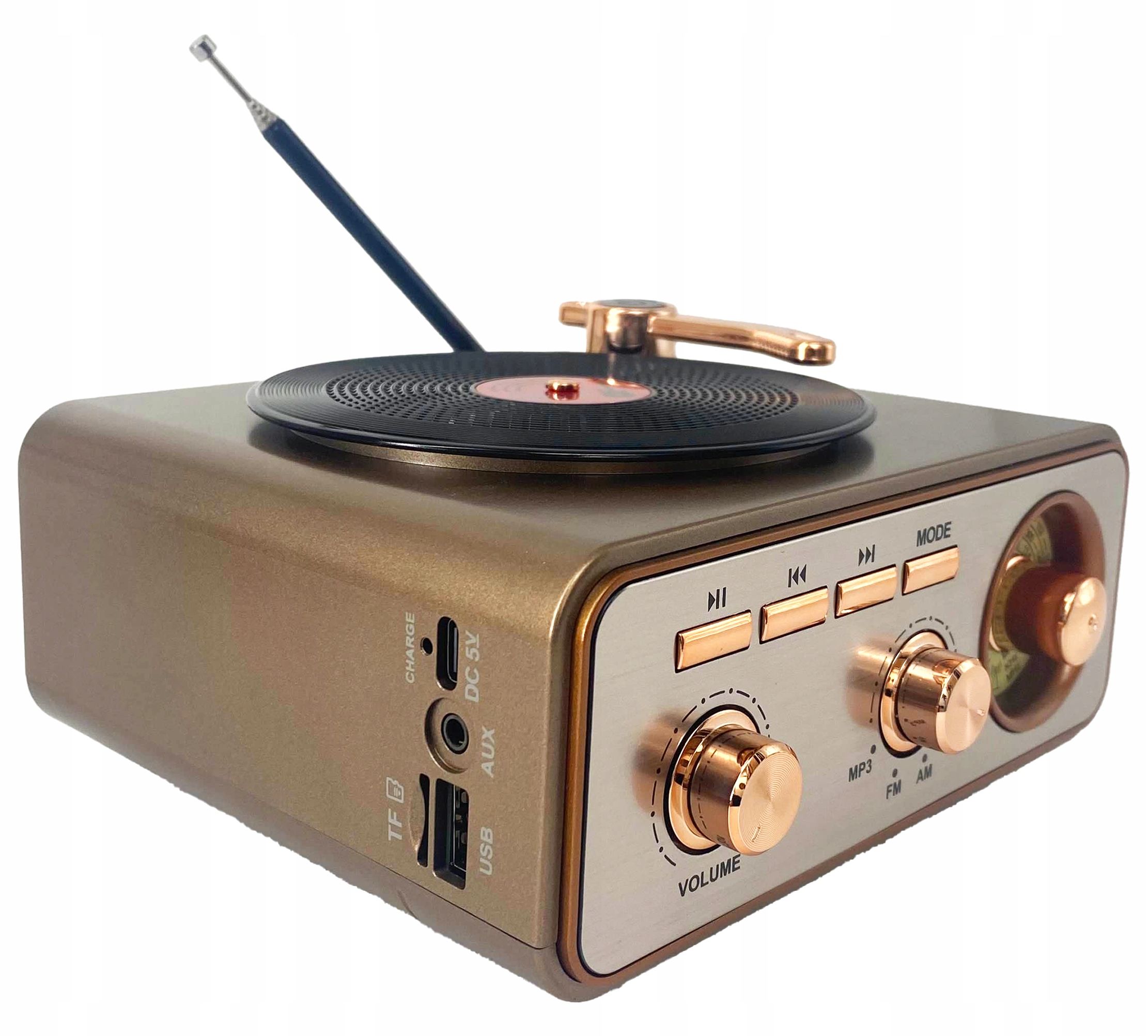  Virtuvės radijo imtuvas retro 3 plaukų sruogos fm / am / sw usb/tf "bluetooth" aku18650 1200mah