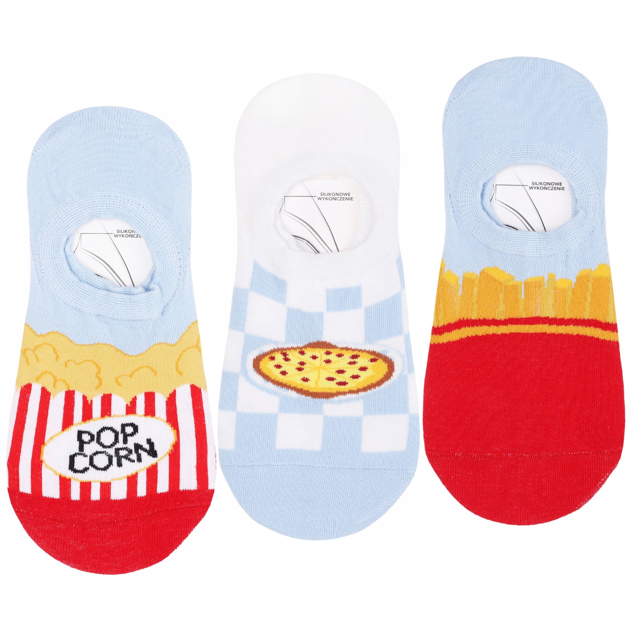  Füße damen moradsch socken ballerinas pommes popcorn pizza 3-paare 35-38