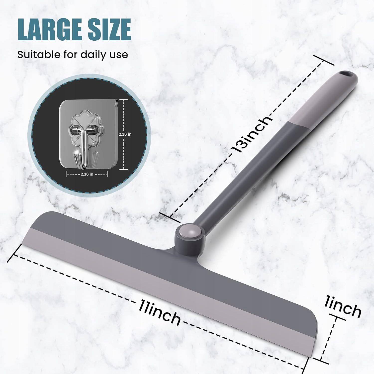  Rubber wiper for tiles bathroom, window i glass, grey 1 pcs.