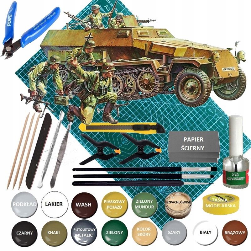  Modelis cisterna pantera tank panther type g + akrila krāsas modeļiem. aksesuāri