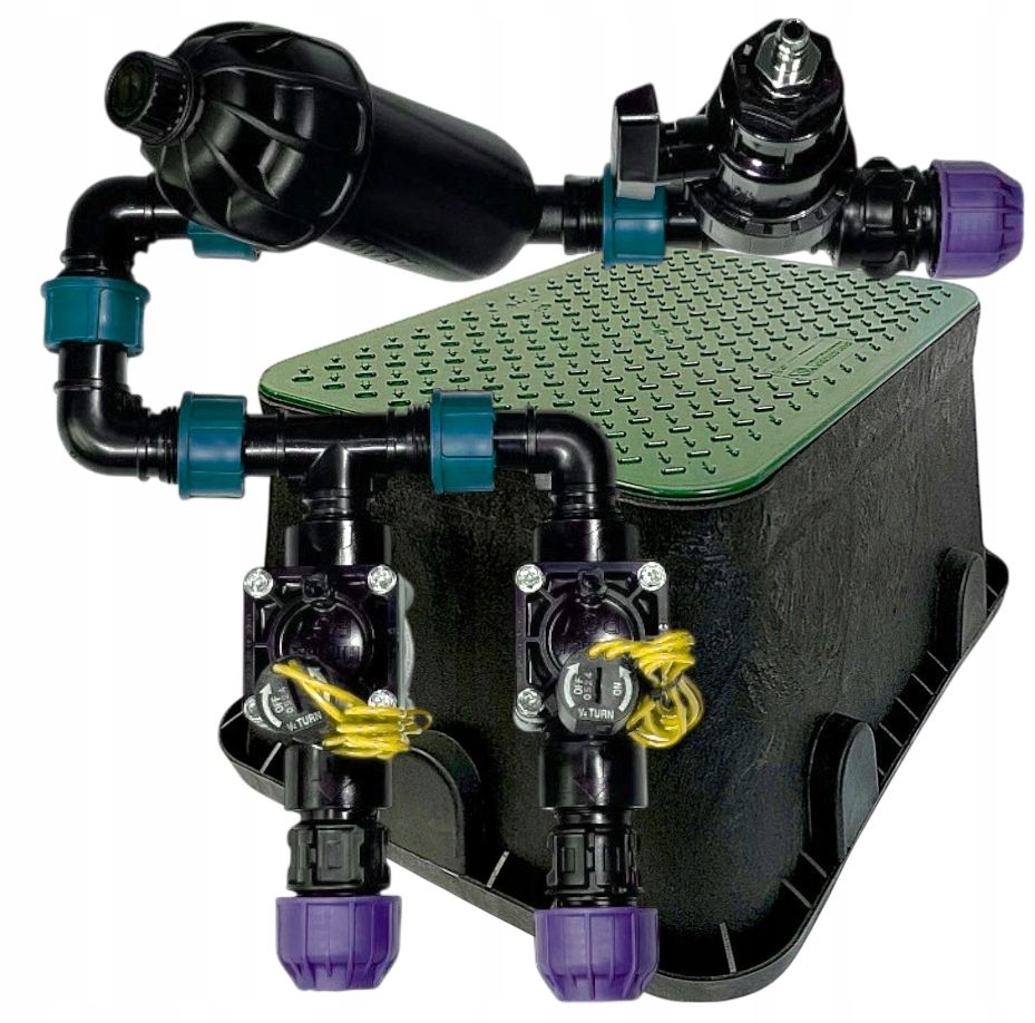  Set automatic irrigation garden 4 sections 12 sprinklers + box