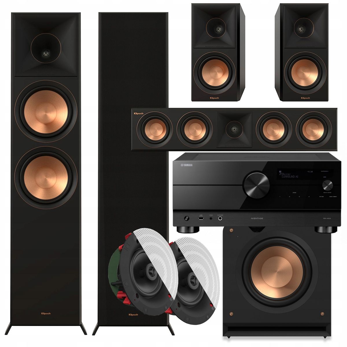  Klipsch rp-8000f ii + cs-18c + rp-504c + 500sa + rp-1200sw množina kiná 7.1