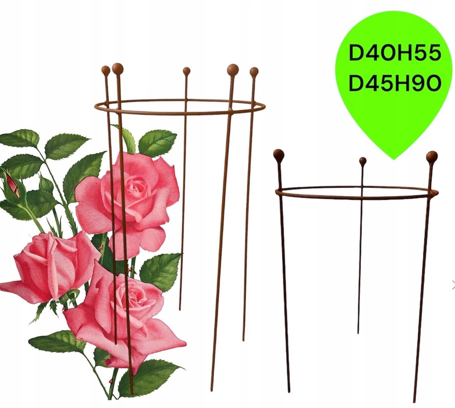  Support for bushes plants flower roses pergola 30/50cm single-seater semicircular