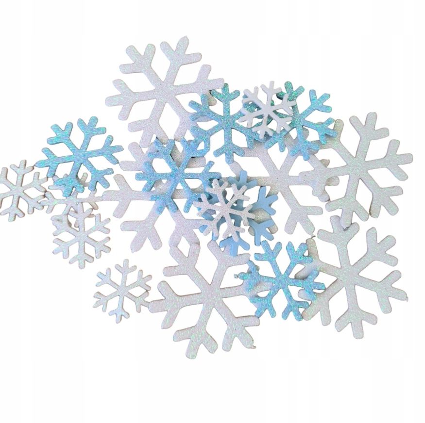  Schneeflocken schnee glänzend silber glitzer schaum 5cm 12 stk. weihnachtsbaumspielzeug zur krone