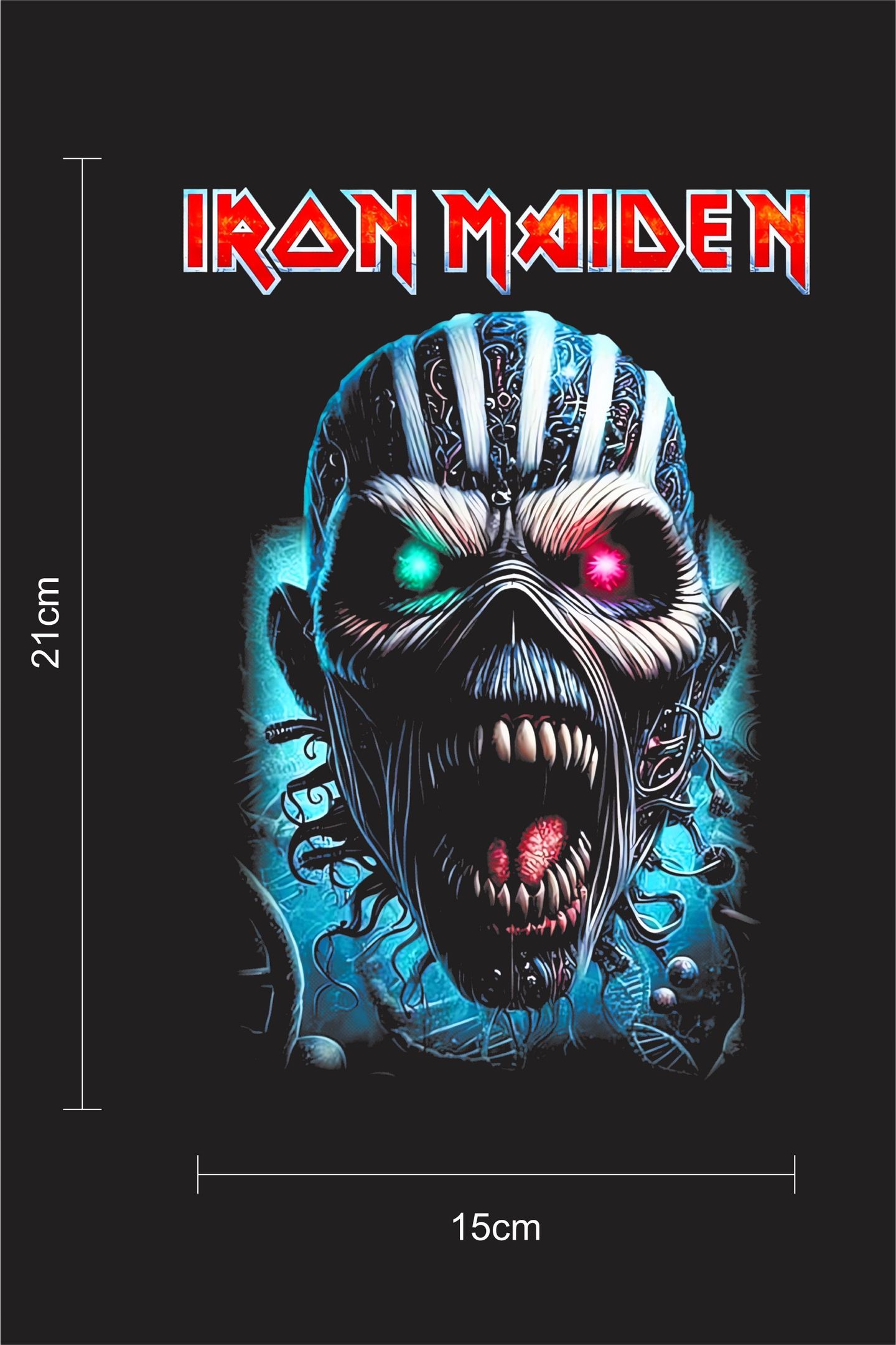  Iron maiden 2 | nálepka na oblečení dtf velikost 10x16cm připraveno na žehlení