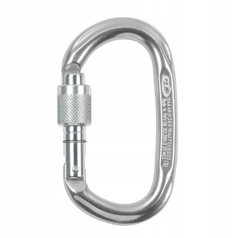  Plieninis karabinas kavos aparatas ct - pillar cf sidabras 30kn 110x61mm 163g en12275