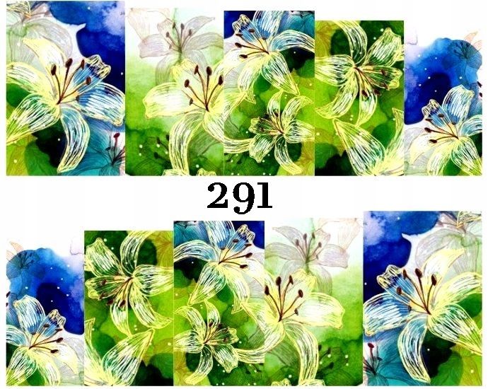  Pavasaris ūdens nagu uzlīmes nagiem manikīrs zieds, ūdensroze - 292