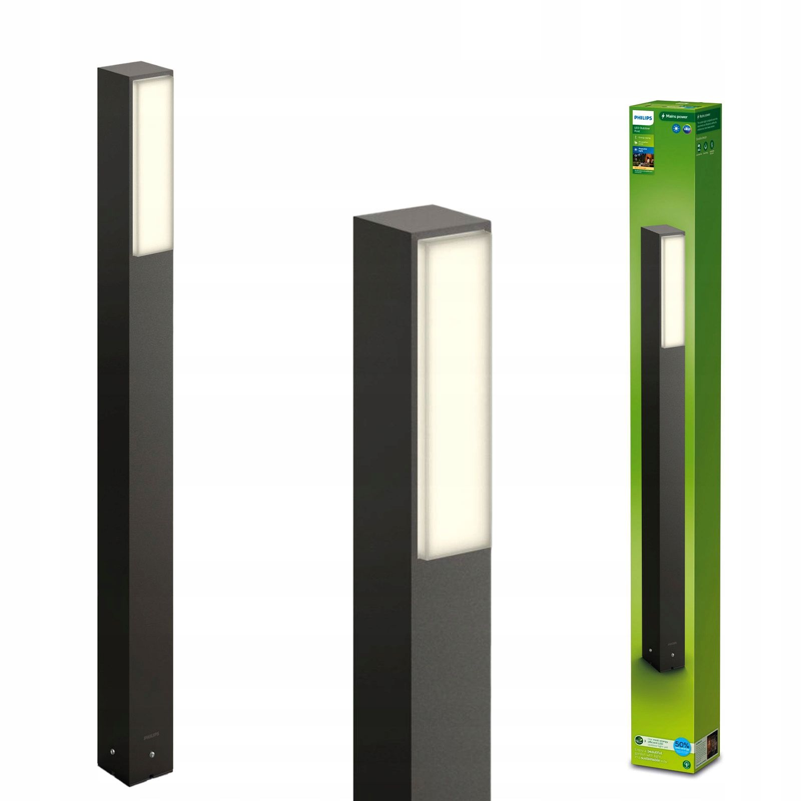  Sodo lempa išorinis stulpelis 96cm led 12w 1200lm 4000k ip44 philips