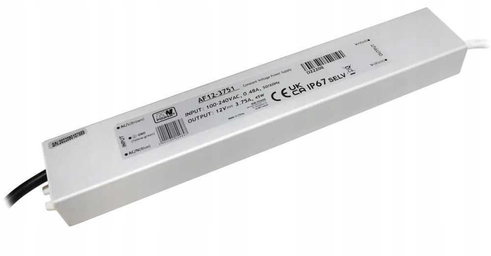  Toiteallikas mw power af12-3751 45 w 3,75 a 12 v