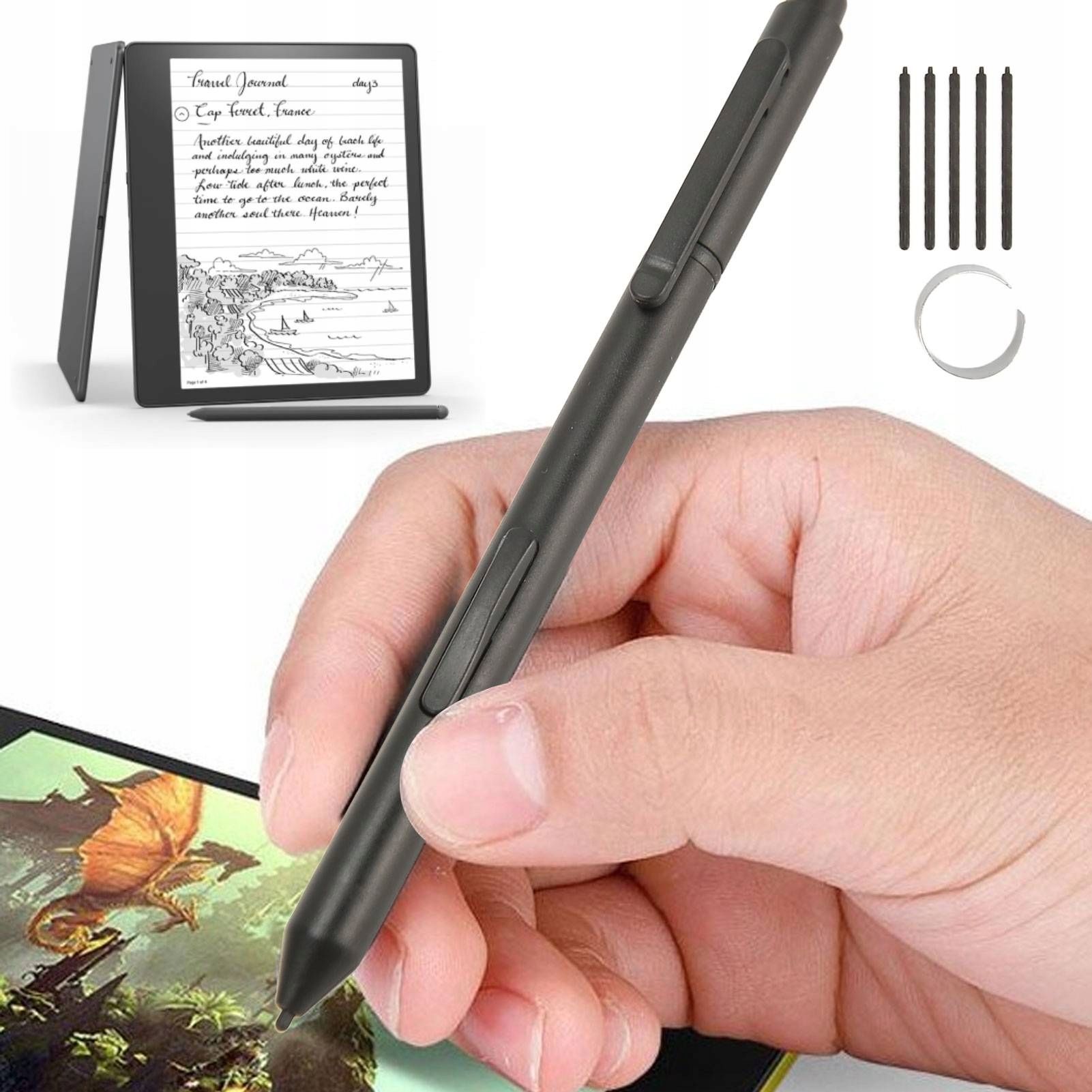  Aktyvus rašiklis pen planšetinių kompiuterių "samsung" galaxy tab s6 lite juodas