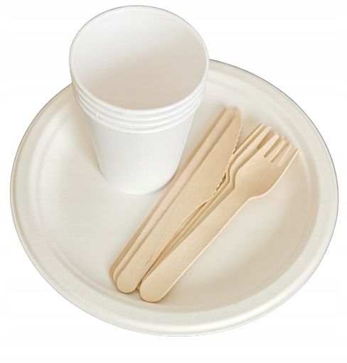  Papírové talíře na jedno použití dezert podšálky ekologický 15cm 100 ks.