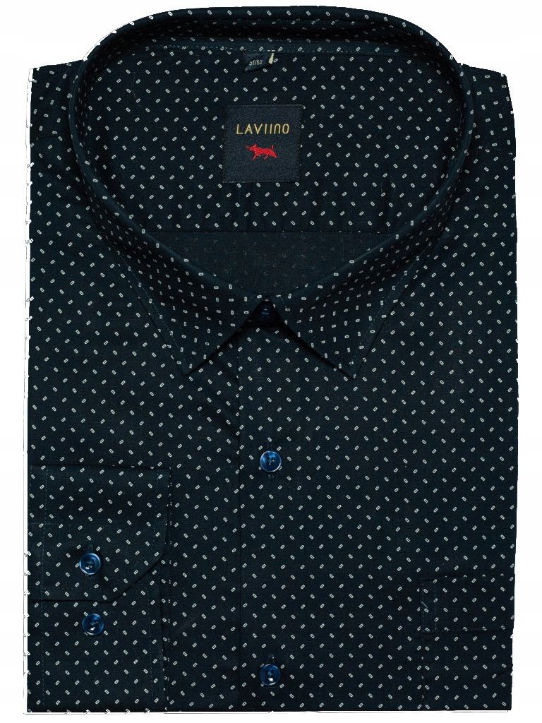  Large men&#39;s shirt dark blue blue small pattern big size 49/50-5xl