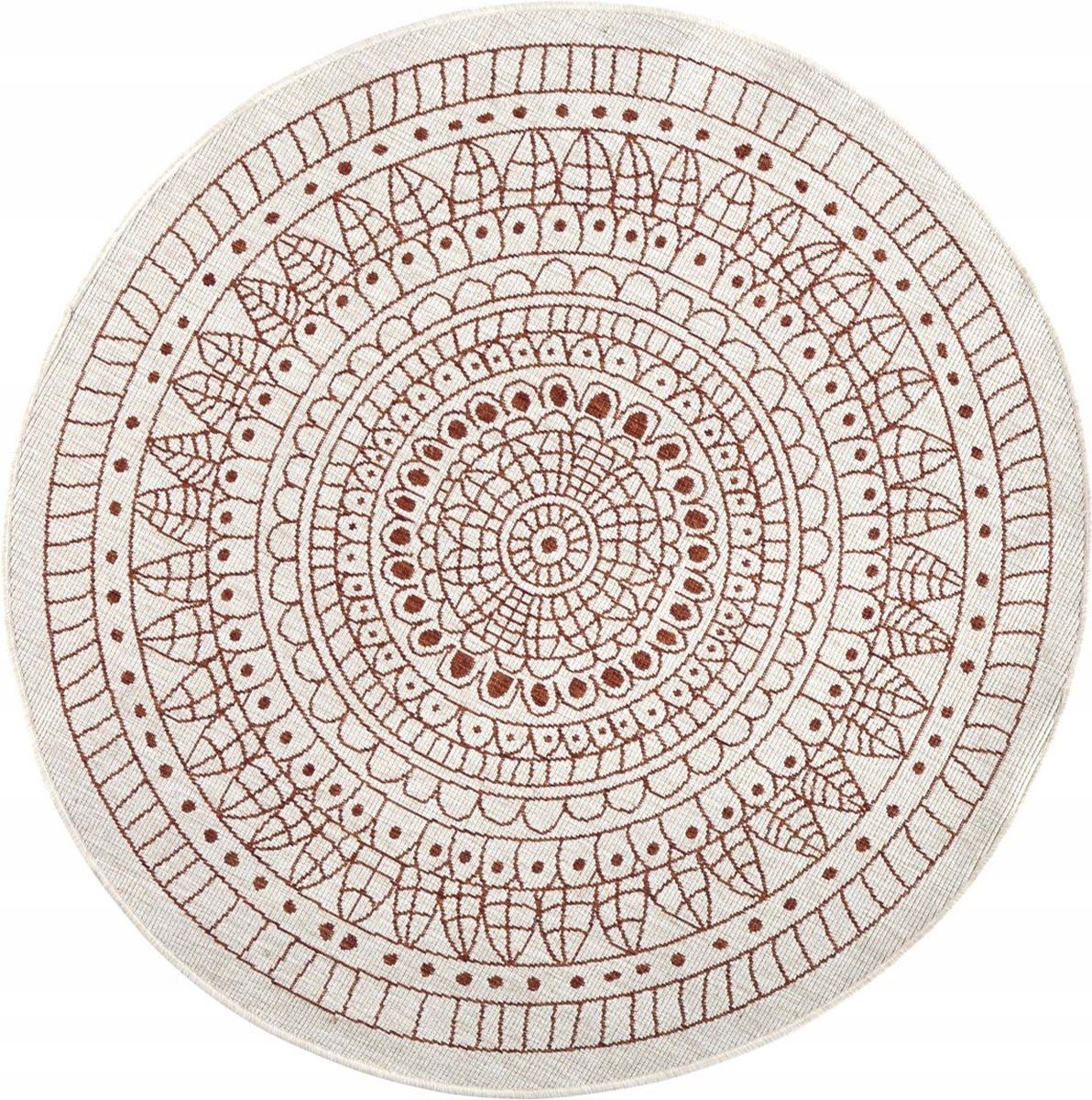  Round carpet for the living room 140cm , soft italian ,green creamy pattern mandala