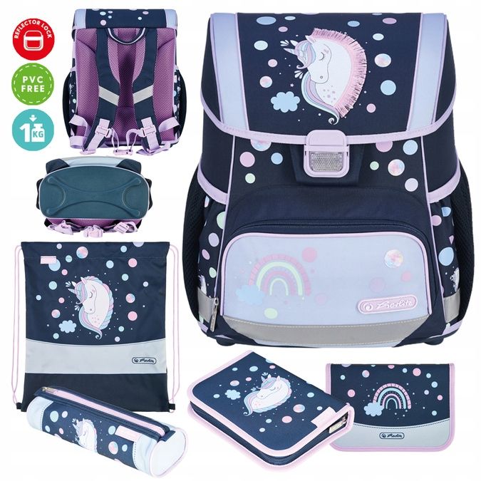  Set school backpack school backpack loop + funky horse horse 6-9 years herlitz