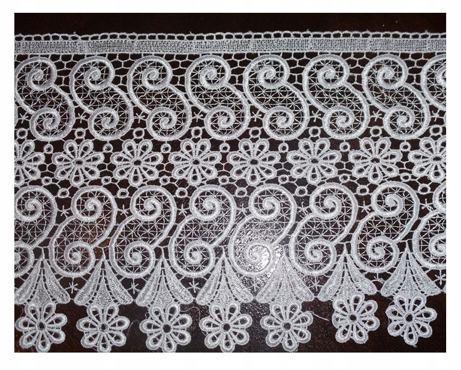  Gipiūras nėriniai baltas 30 cm raštas 6088