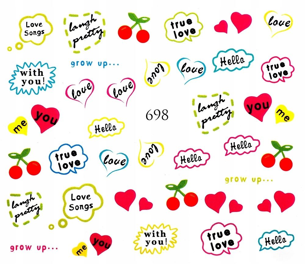  Water nail stickers for nails rainbows, mouth, pride, cigarette - nr 1011