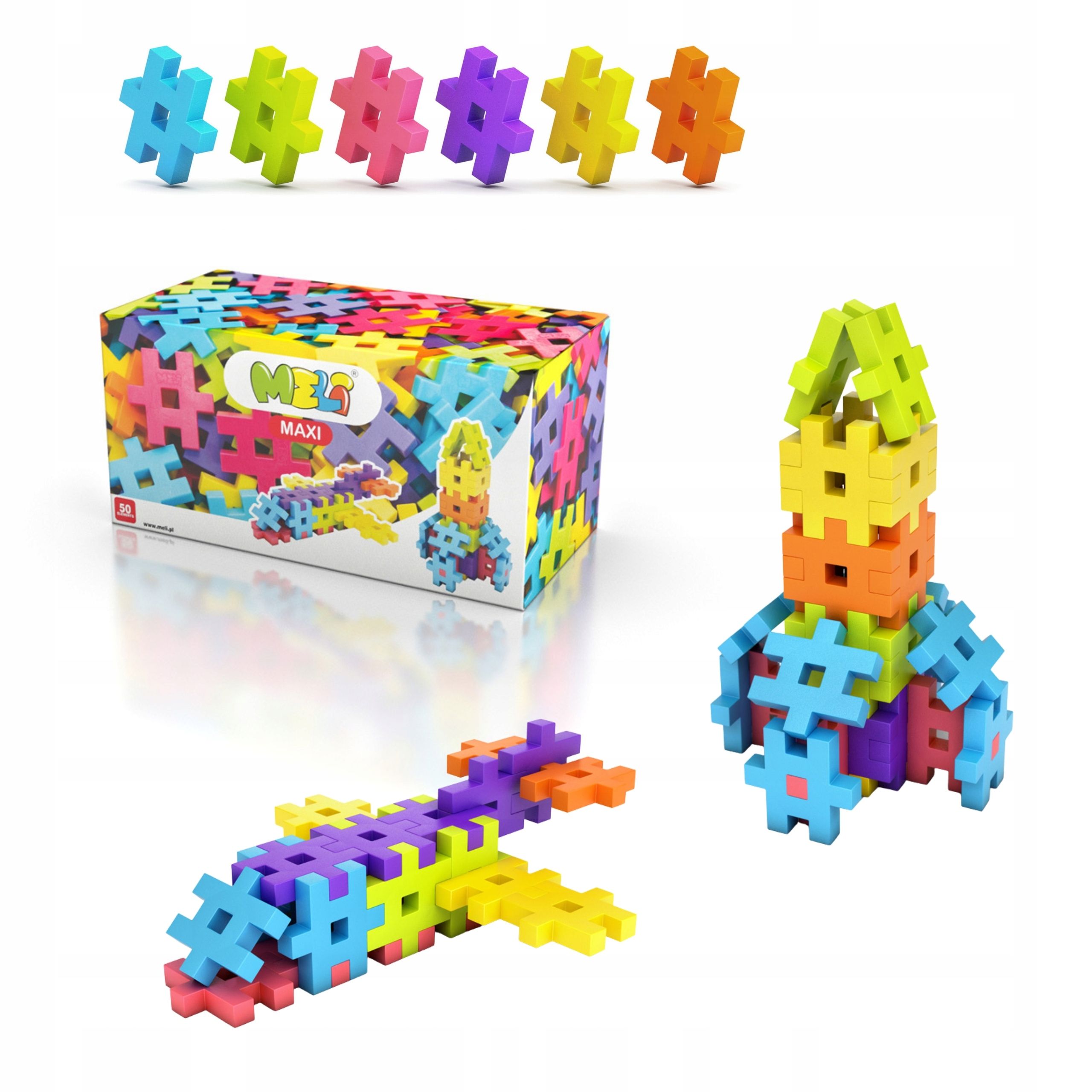  Strukturwaffelblöcke meli maxi pink 100 el rosa 3d-puzzle xxl waffeln
