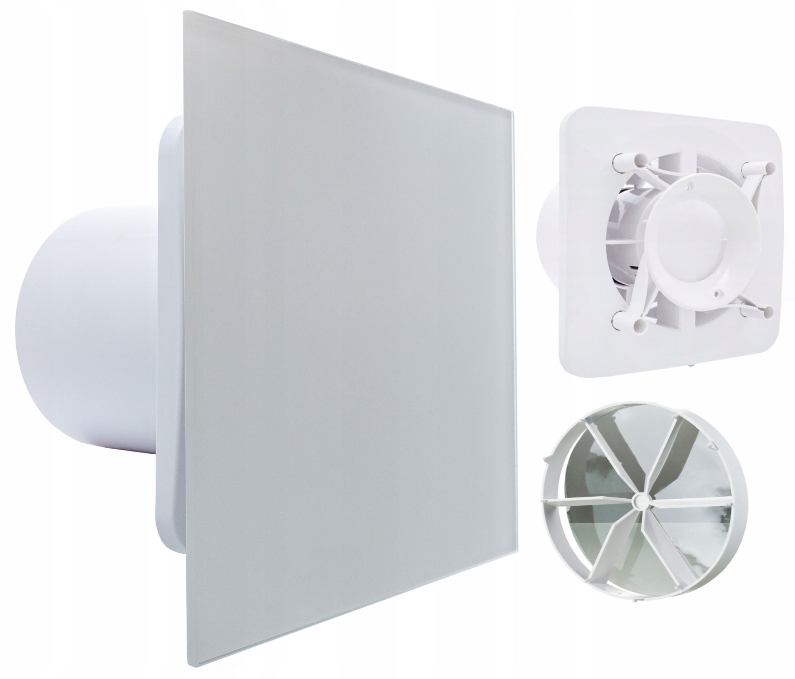  Koupelnový ventilátor domov fi125 talíř černá barva sklo polysk + zdarma zawor