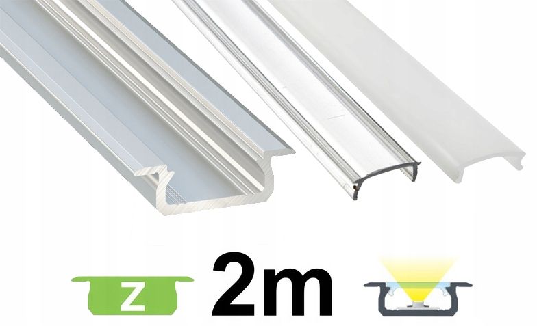  Kopa melns alumīnija profils atzina slim eco led sloksnēm 2m + kapuci