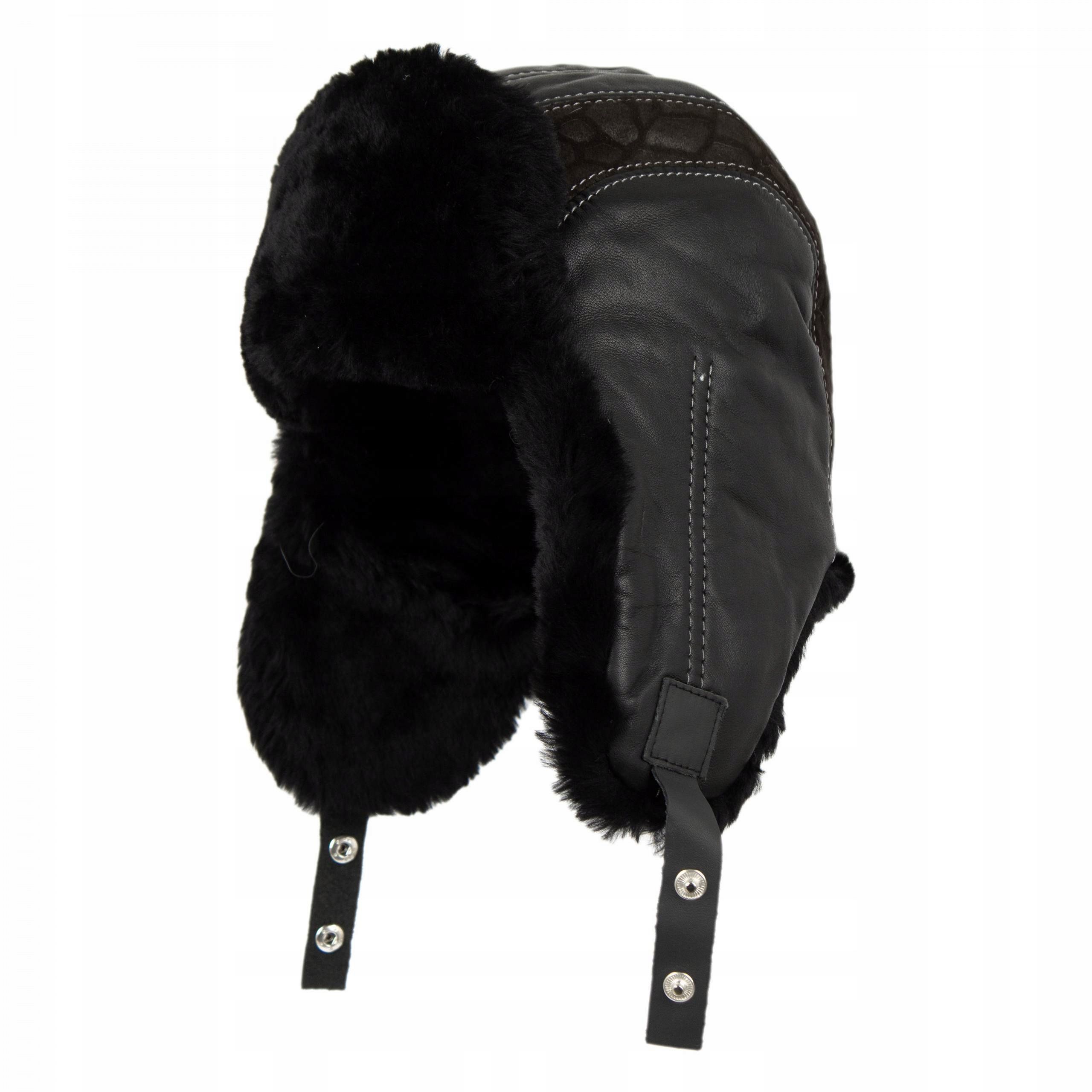  Polárny fashion zimná čiapka klapka na uši čierny veľkosť l/xl
