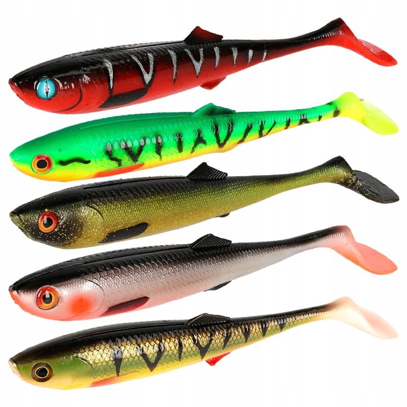  Kopa ēsma gumija rippery mikado real fish perch 9,5cm strazdiem 5 gab.