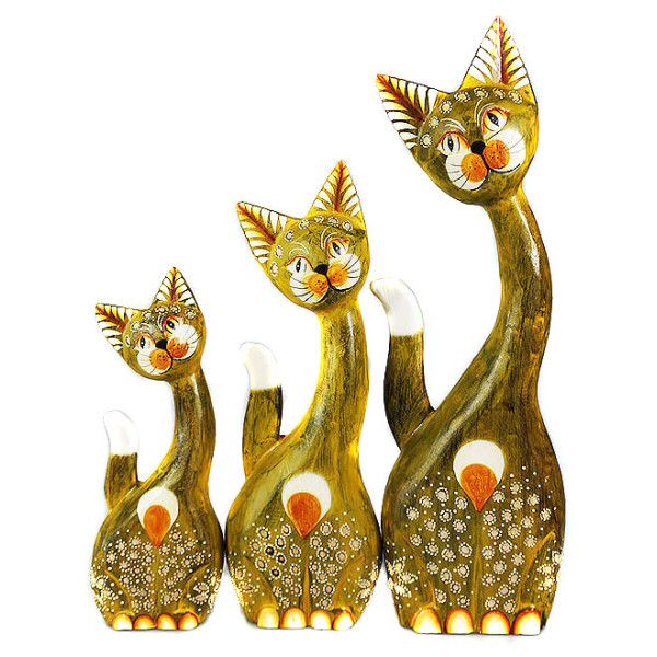  Katze kätzchen holzfigur wunderschön einzigartig dekoration oder geschenk 30cm
