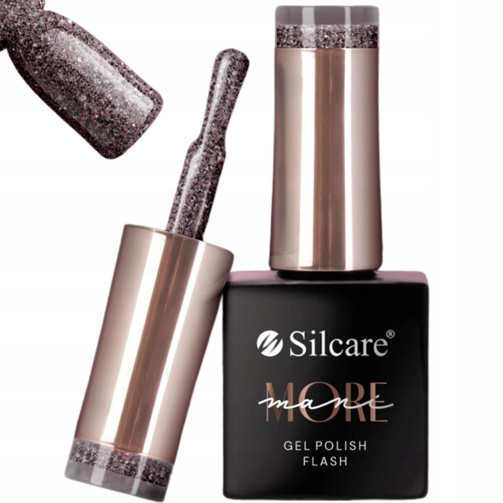 Silcare manimore hybrid nail polish for nails with particles flash violet 10g