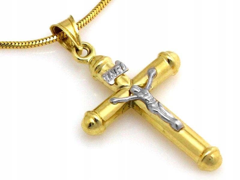  Earring cross 585 with image christ 1.23g religious items for a gift