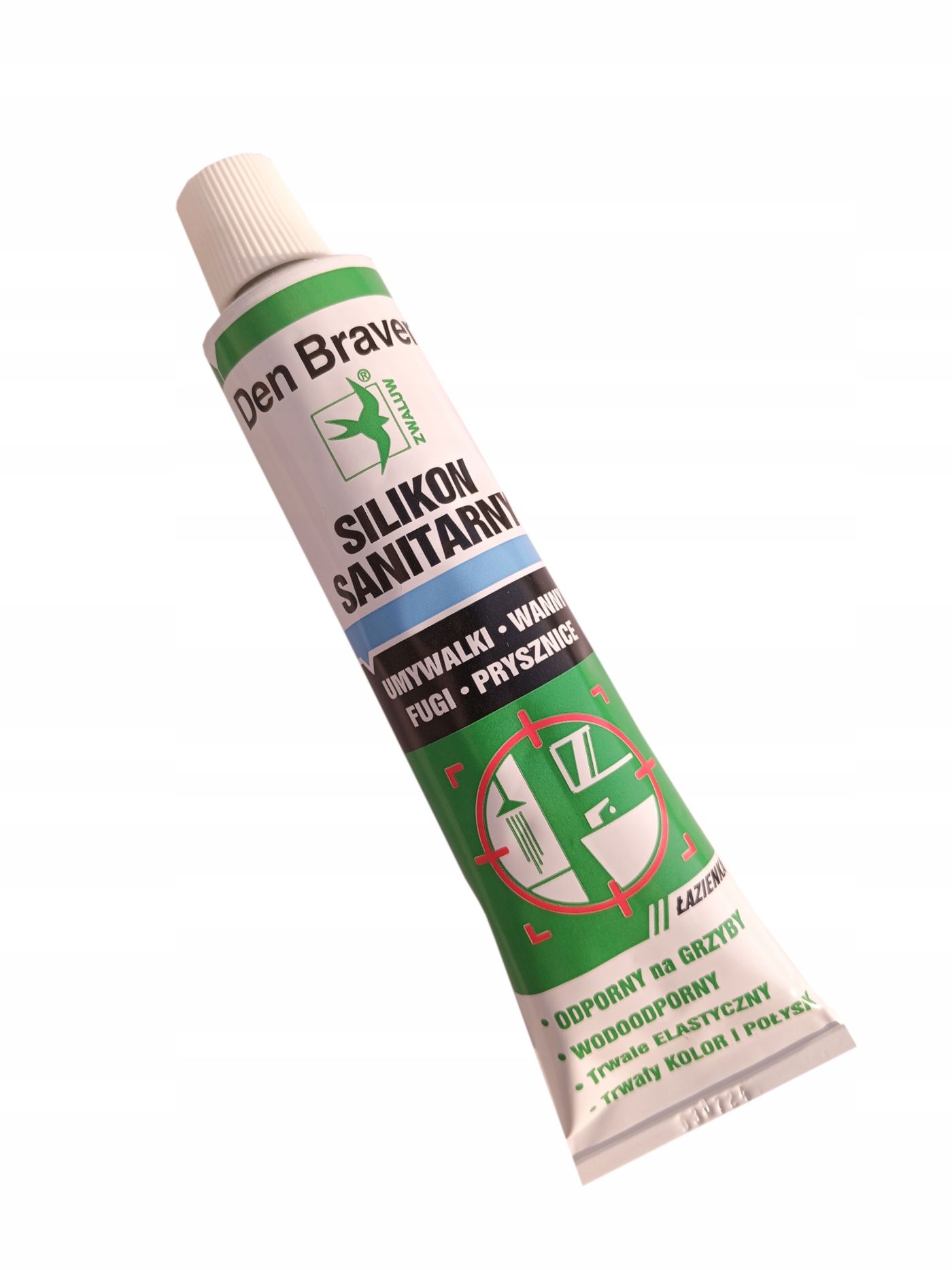  Den braven universalus silikonas baltas kartonas 12 vnt..