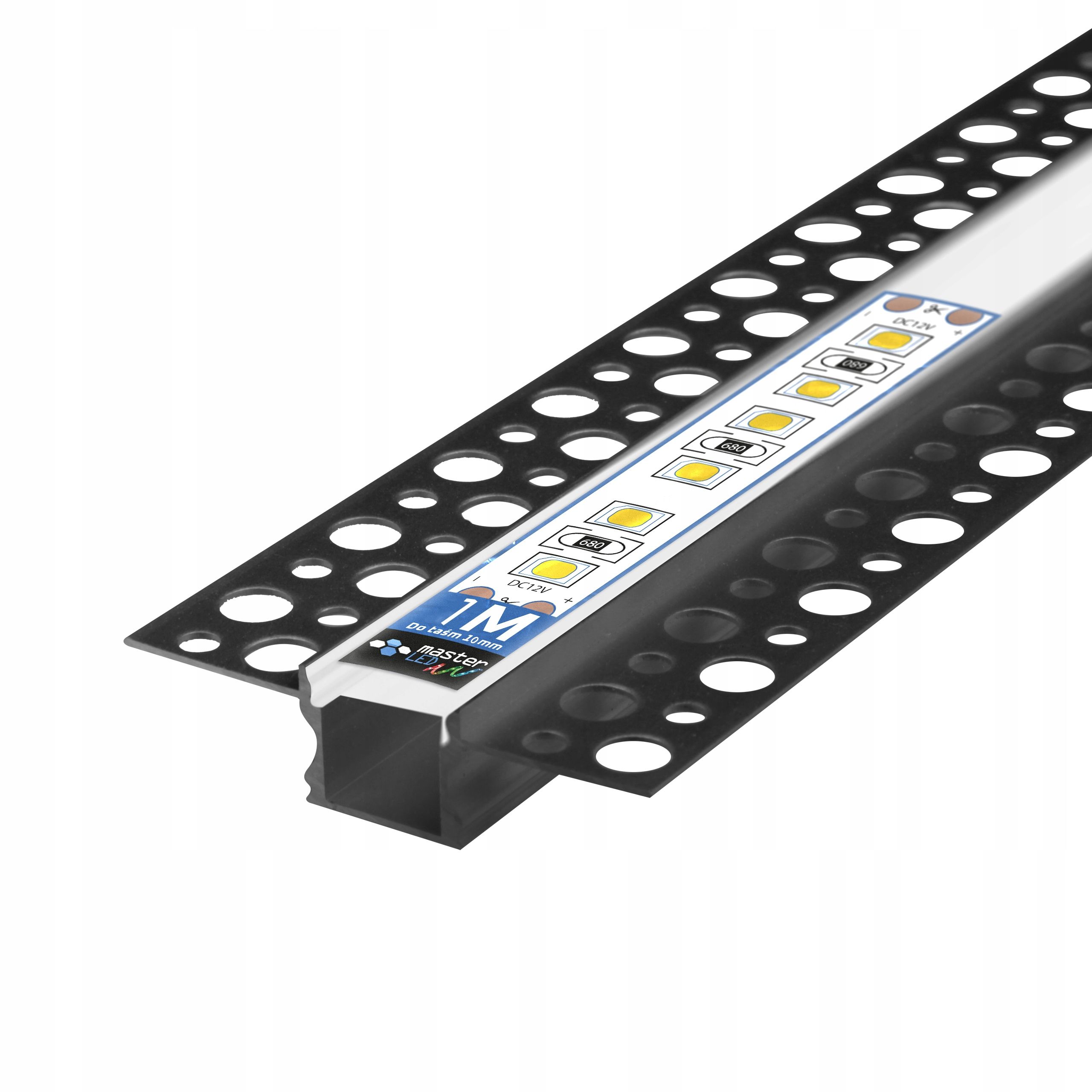  Profil led aluminium 10mm in gk pappkarton gips fliese kafli glasuren 2m + haube