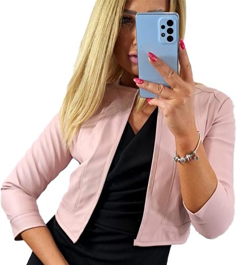  Damenjacke rosa bolero-jacke öko-leder größe (36-50) 36