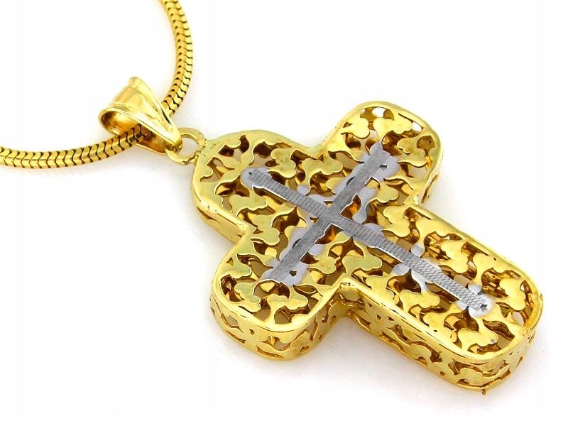  Earring cross 585 with image christ 1.23g religious items for a gift