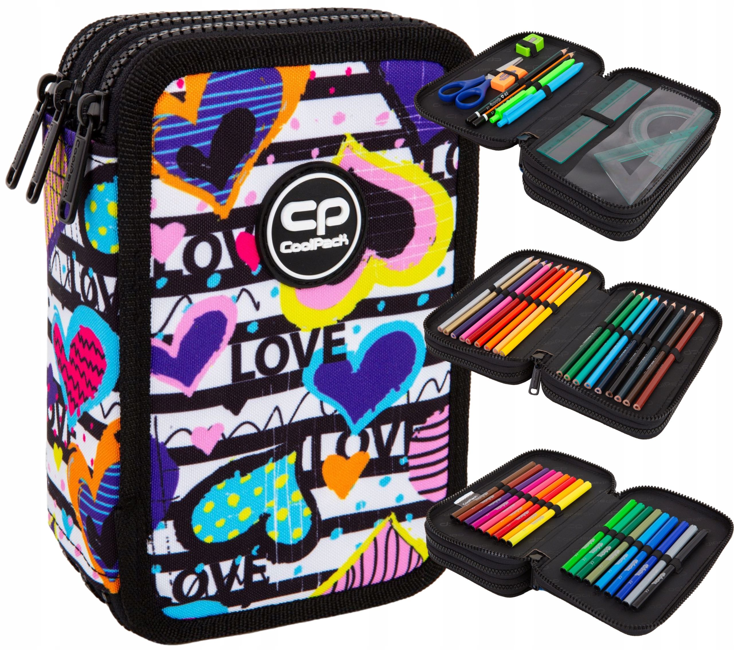  Trijų skyrių penalas su priedais "coolpack" jumpe