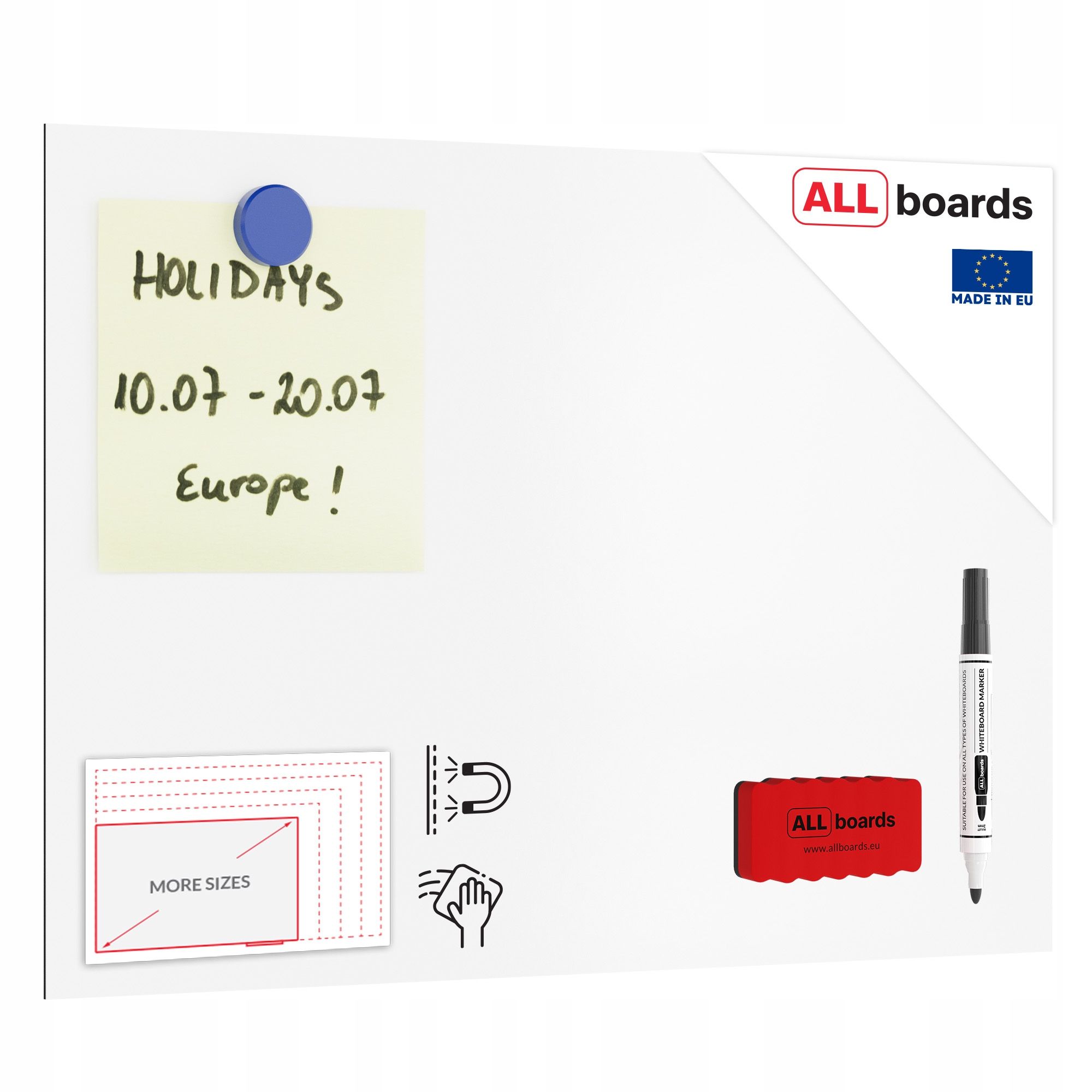  Trockenreinigungsbrett magnetisch slimboard rahmenlos 120x90 cm + kostenlose geschenke