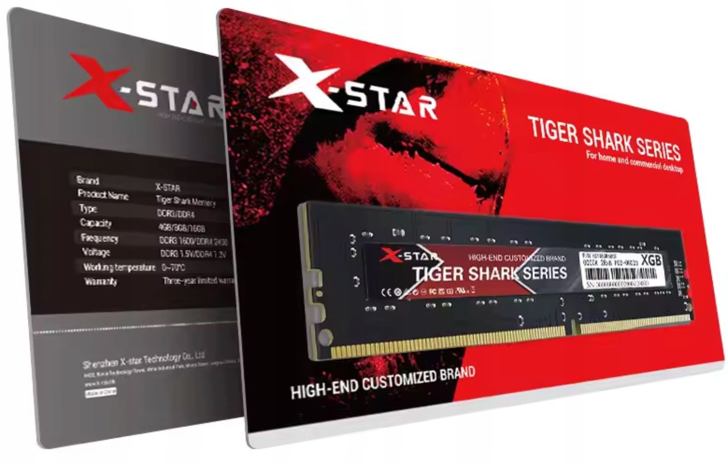  Ram-mälu x-star tiger ddr3 4gb 1,5v pc3 1600mhz sisse pc / intel & amd
