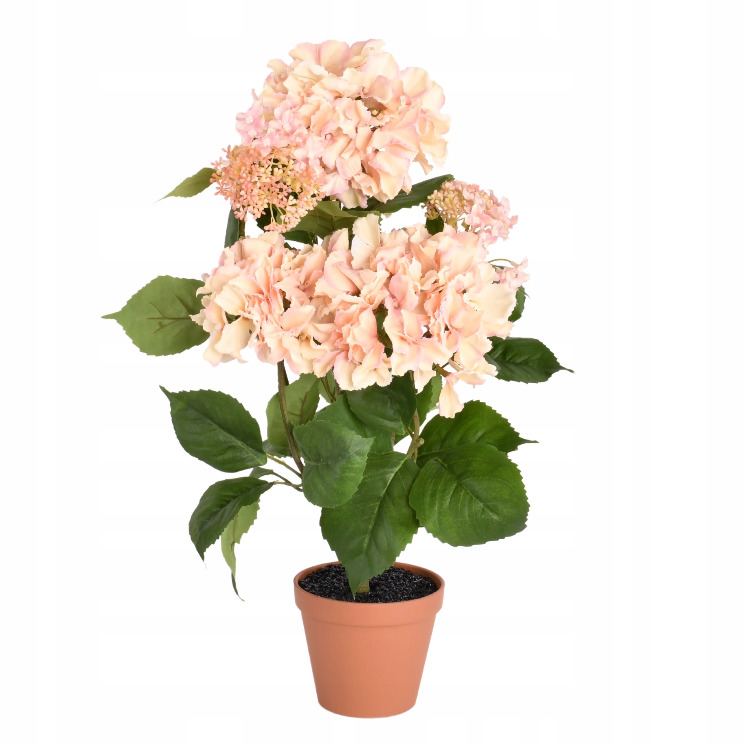  Dirbtinės gėlės hortenzija vazone spalvų miksas 44 cm rožinis sodas terasa