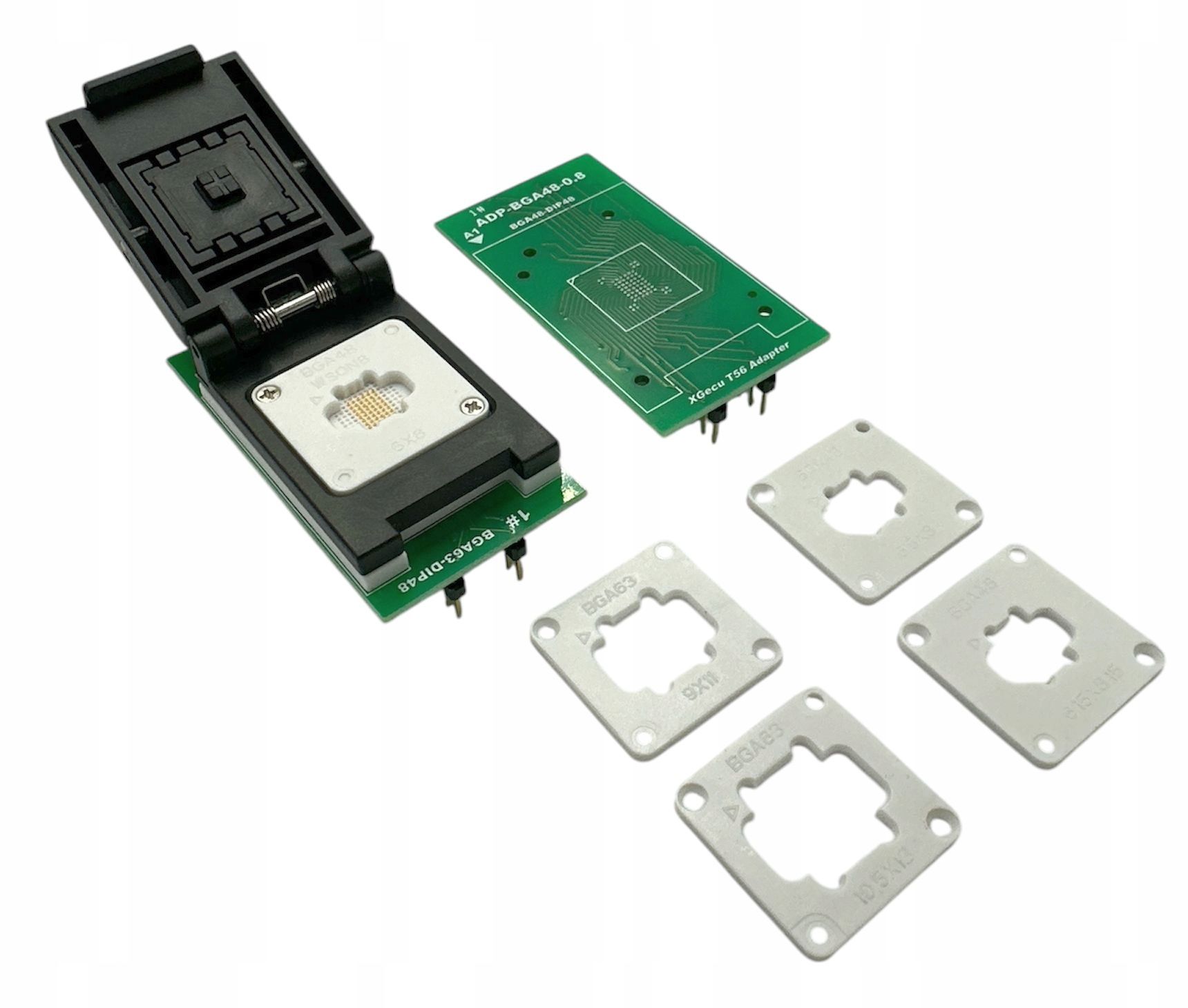  Adapteris bga48 zif dėl programatoriaus xgecu t56 arba t76 - rinkinys su 5 rėmeliais