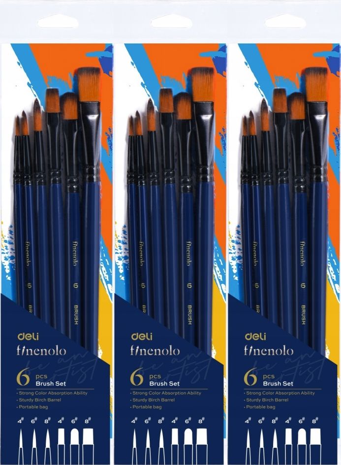  Bürsten 6 pcs. mix größen runden flach oval garnitur deli finenolo x2