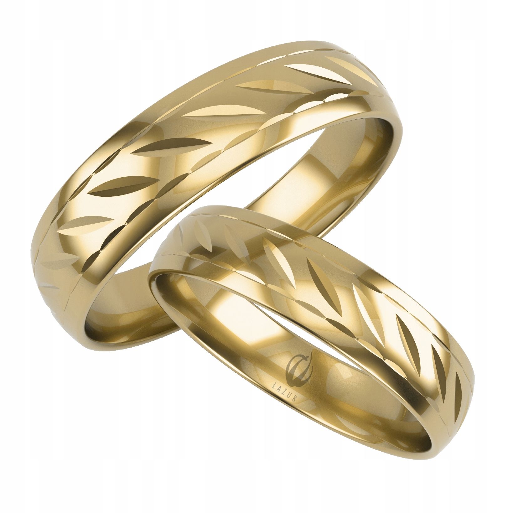  Golden eheringe mit herzmotiv pr.0,585 breite 5 mm