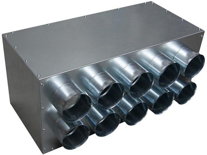  Oro paskirstymo dėžė 125-370/2x75 pvc greenflex rekuperacija + tarpinės