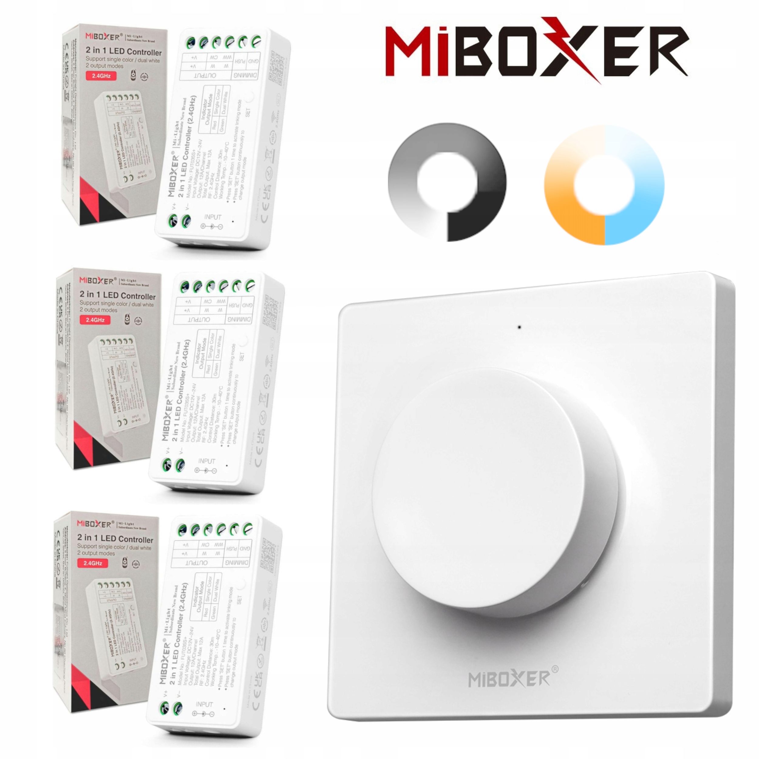  Komplektas valdiklio smart home wifi led'ams mono arba cct + valdymo pultelis zonų