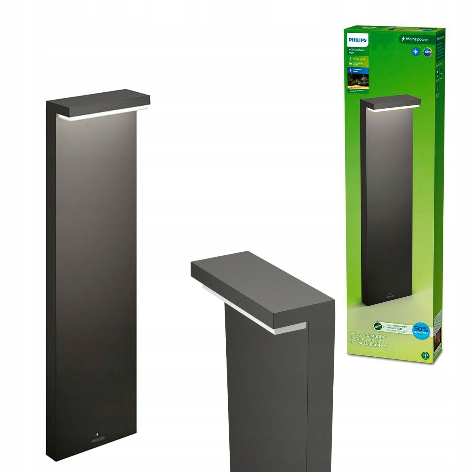 Sodo lempa išorinis stulpelis 96cm led 12w 1200lm 4000k ip44 philips