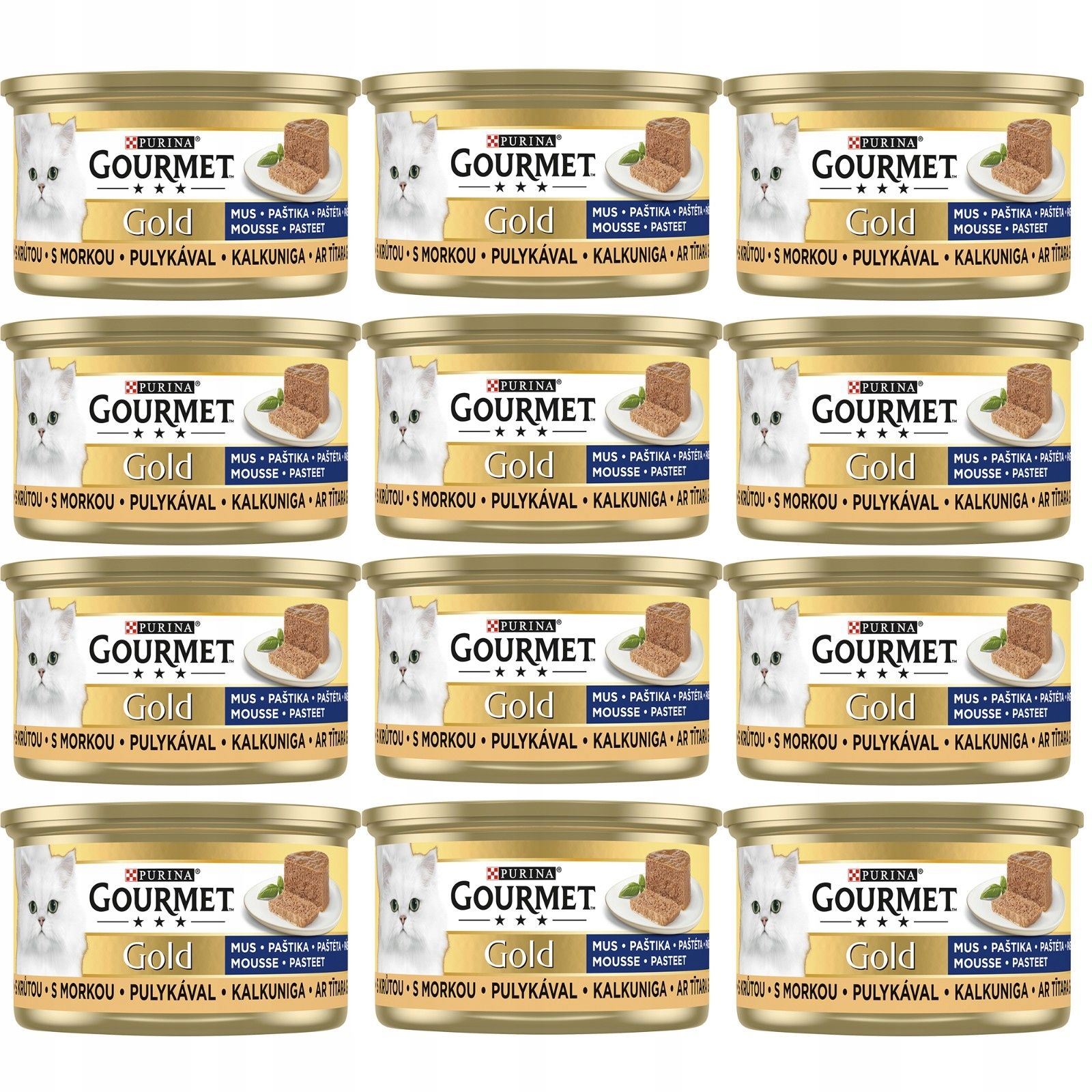  Purina gourmet gold savoury šlapias maistas su vištiena i morka 85gx12szt