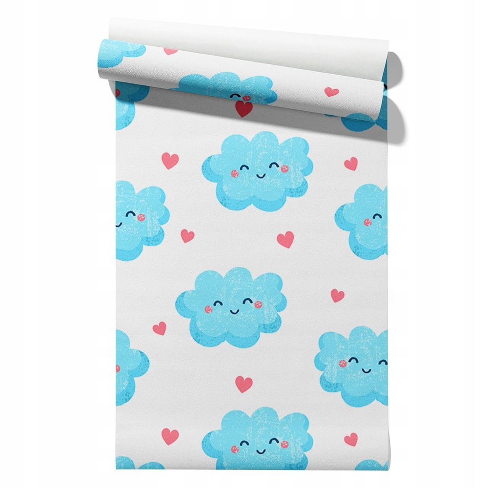  Wallpaper non-woven fabric pastel cherries wallpaper in a roll 50cm x 6,1mb