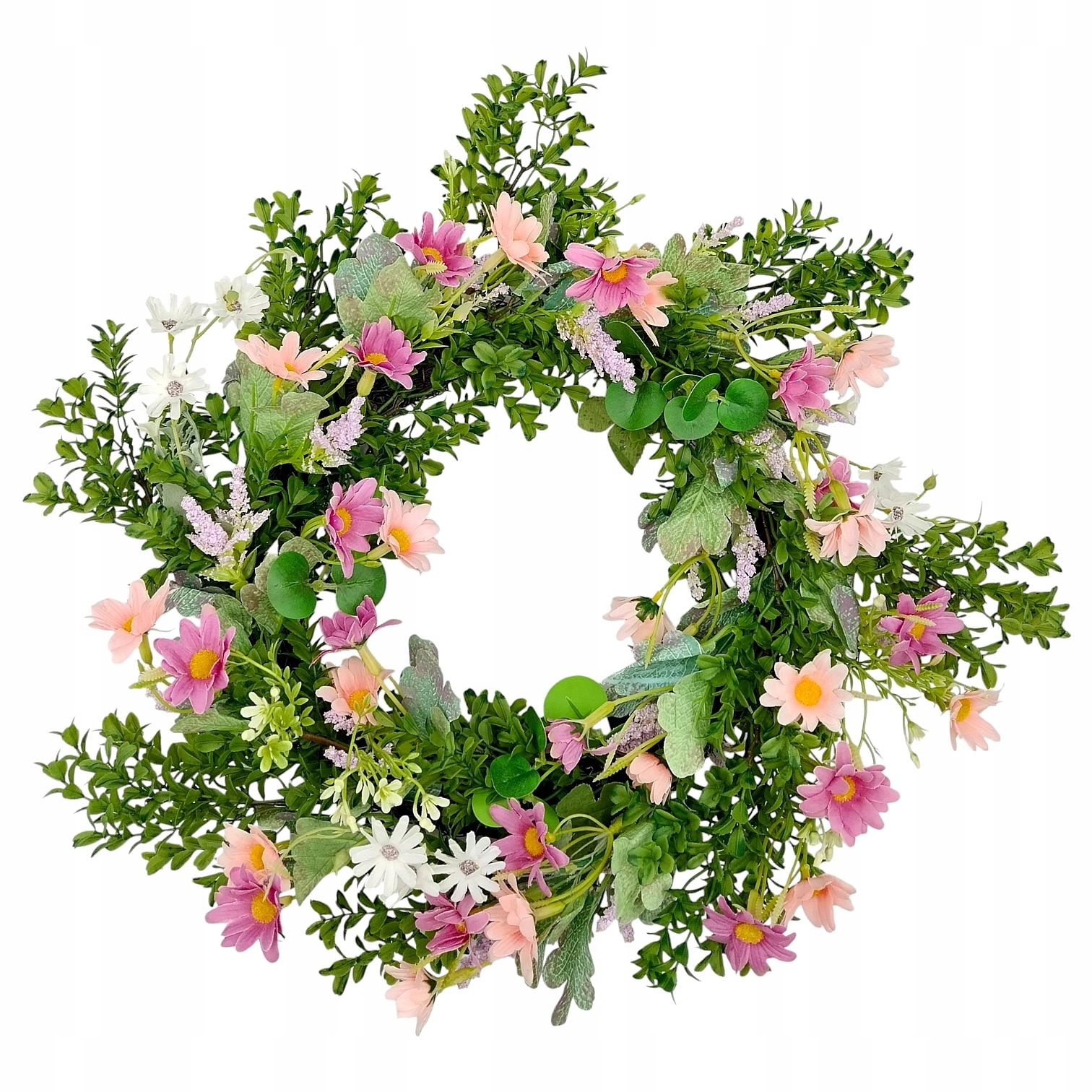  Durvju vainags skaņotājs dekoratīvs lavanda ziedi 25 cm lillā lavanda