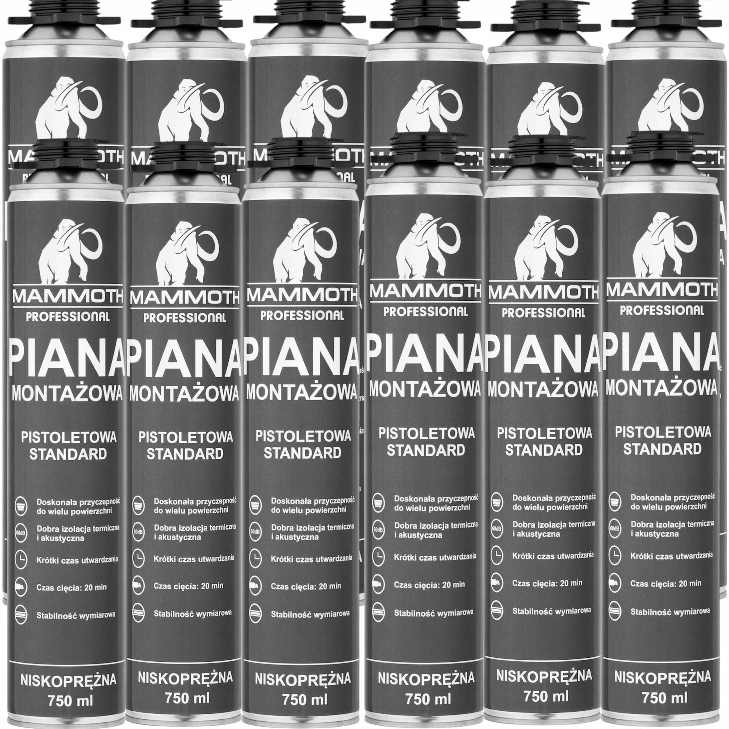  Nízkotlaká montážní pěna big 950 gramů mammoth mega xxl 870 ml