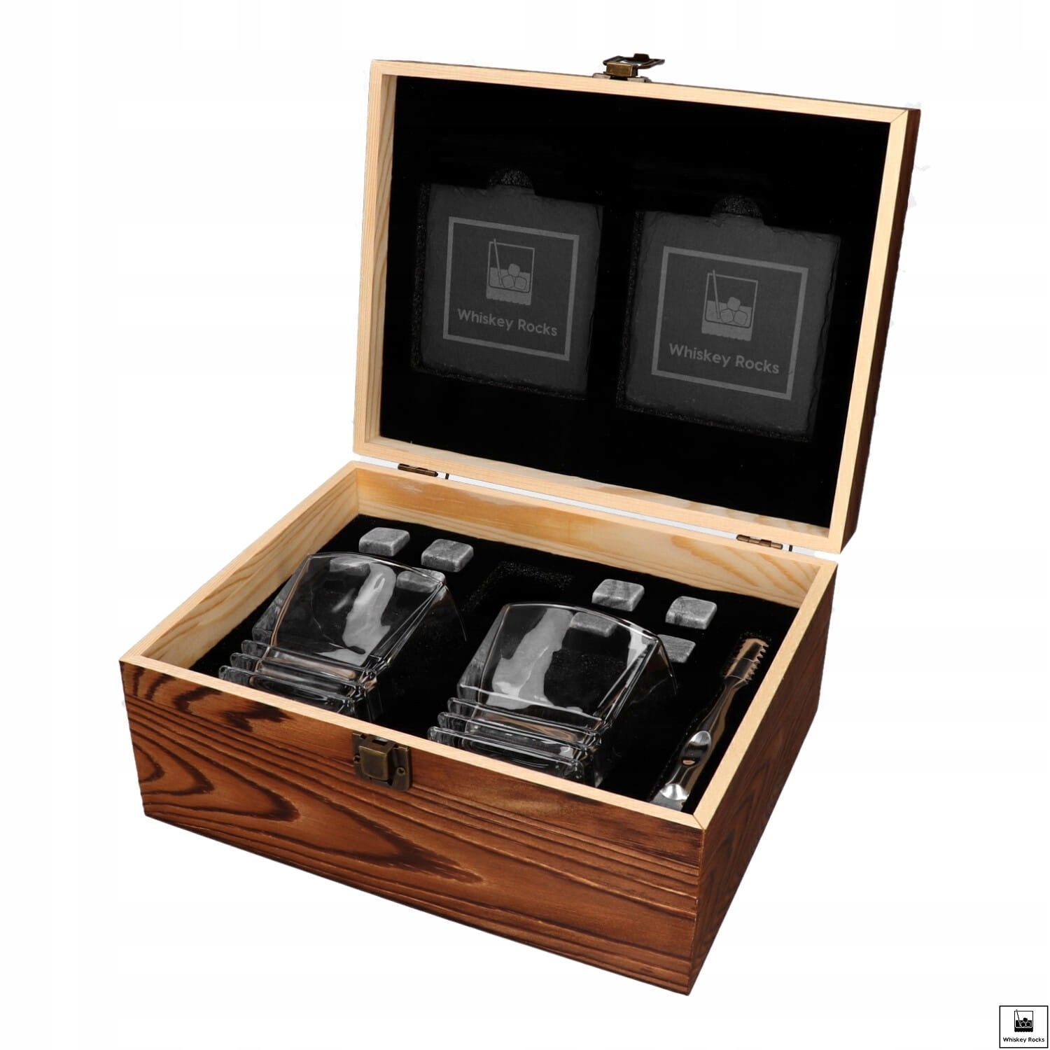  Stones for whiskey stone cubes granite 12 pcs. wooden box gift