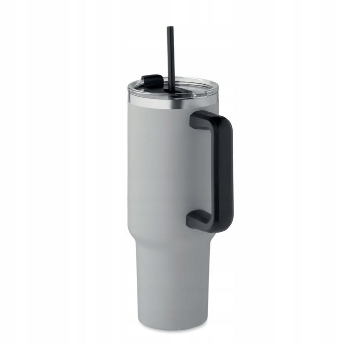  Thermo mug with handle thermos for the car big 1200ml with a straw in the car