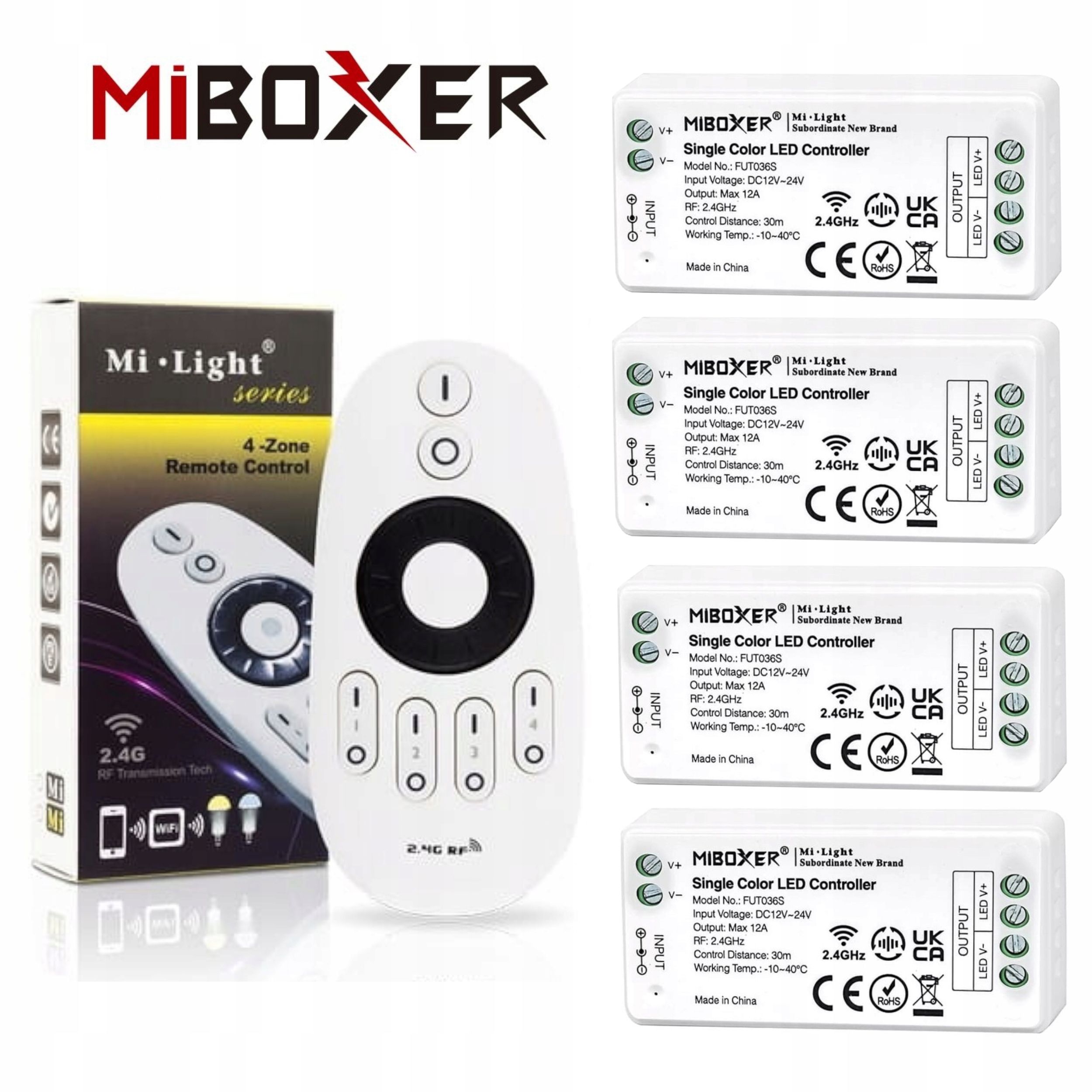  Komplektas valdiklio smart home wifi led'ams mono arba cct + valdymo pultelis zonų